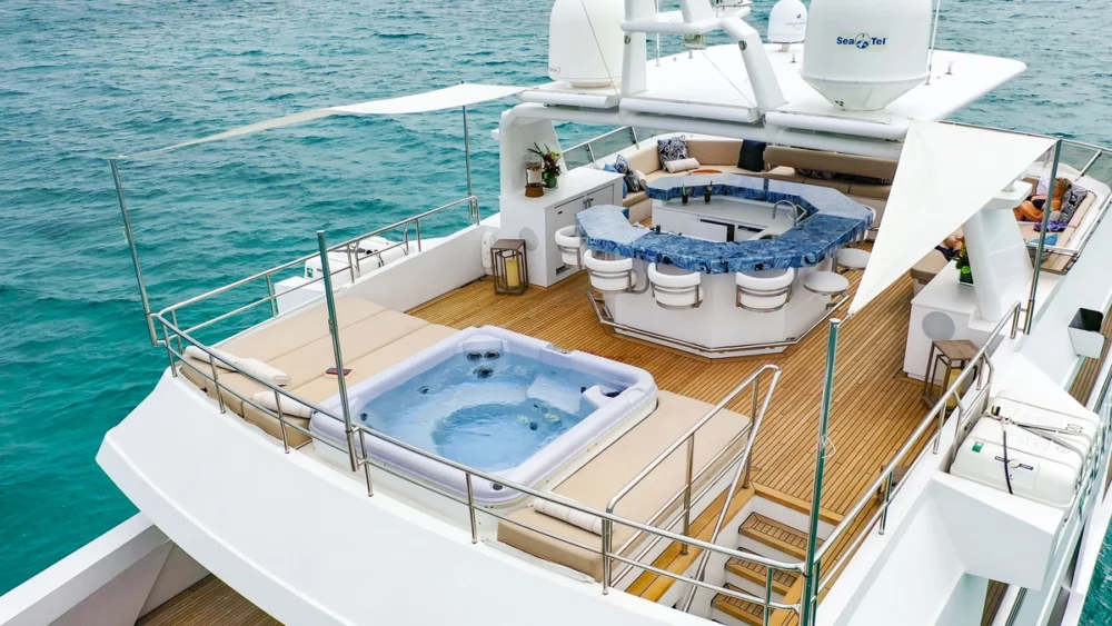 Sundeck of Newport Boat Charter SEA AXIS