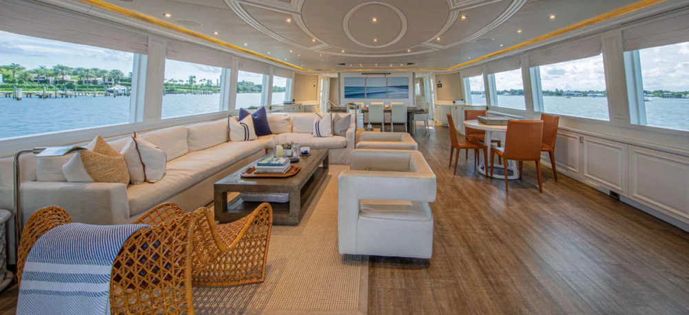 Newport Luxury Yacht Rental Spirit's interior salon