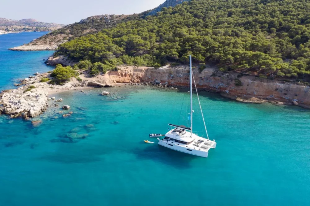 greece catamaran charter boom
