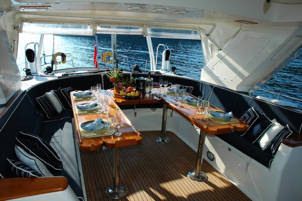 The Lagoon Catamaran gracefully cruises the open sea, an epitome of nautical elegance.