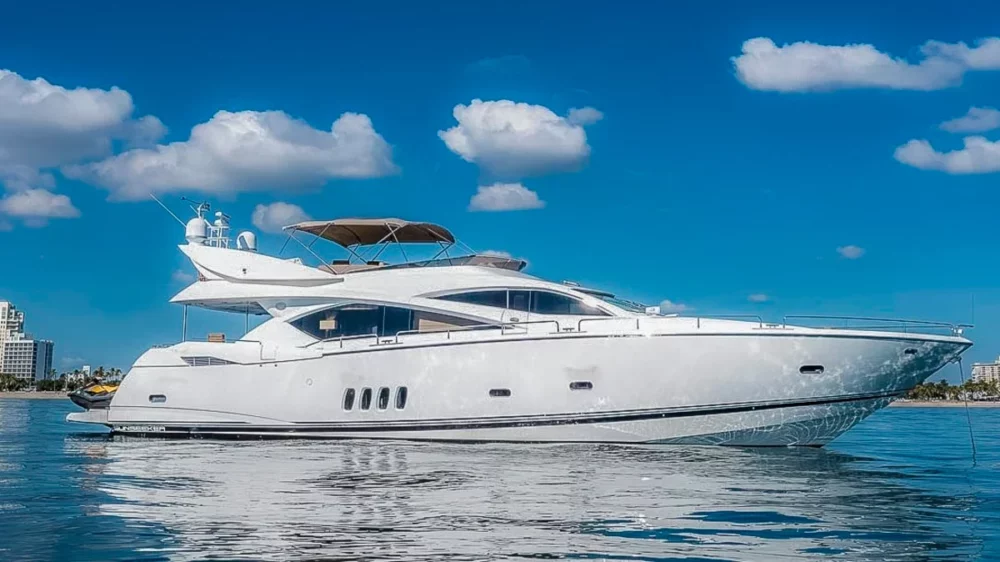 Aqua Alberti Motor Yacht in Bahamas waters, offering a best luxurious crewed yacht charter experience.