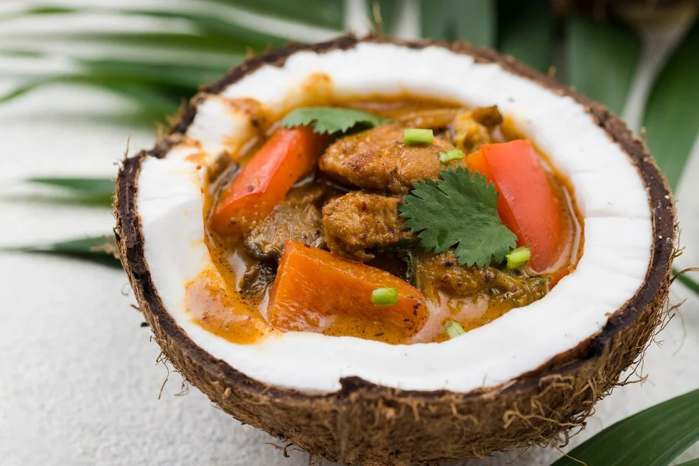 stew-coconut-plate - Bahamas Cuisine