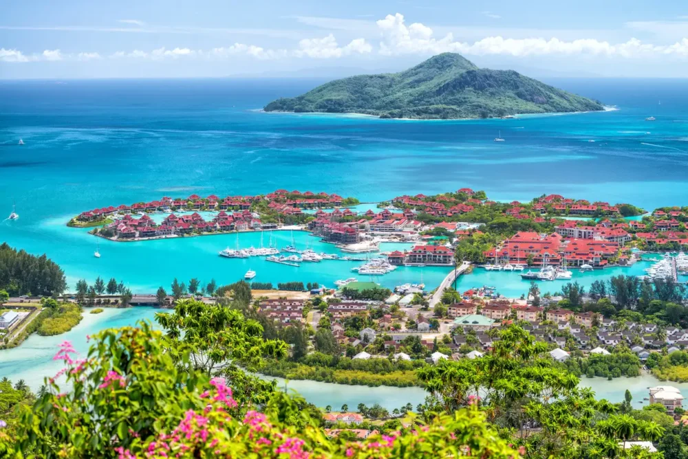 Aerial view of Mahe Island in the Seychelles