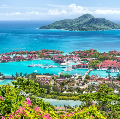 Aerial view of Mahe Island in the Seychelles