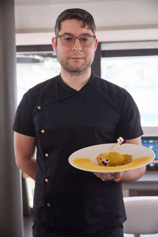 Chef Competition Winner Chef Giannis Skarlatos aboard Lucky Clover - Emerald Category