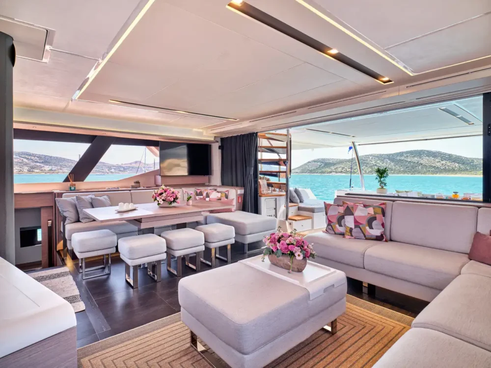 Pixie Greece Sailing Catamaran Main Saloon
