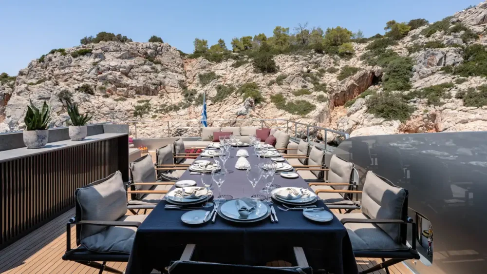 Naia Greece motor yacht - upper deck alfresco